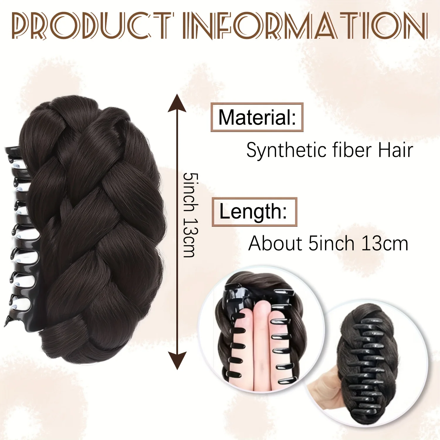 타원형 발톱 클립이 있는 합성 헤어 번 헤어피스 여성용 멀티 컬러 다용도 하이 번 액세서리 데일리웨어 특별 행사