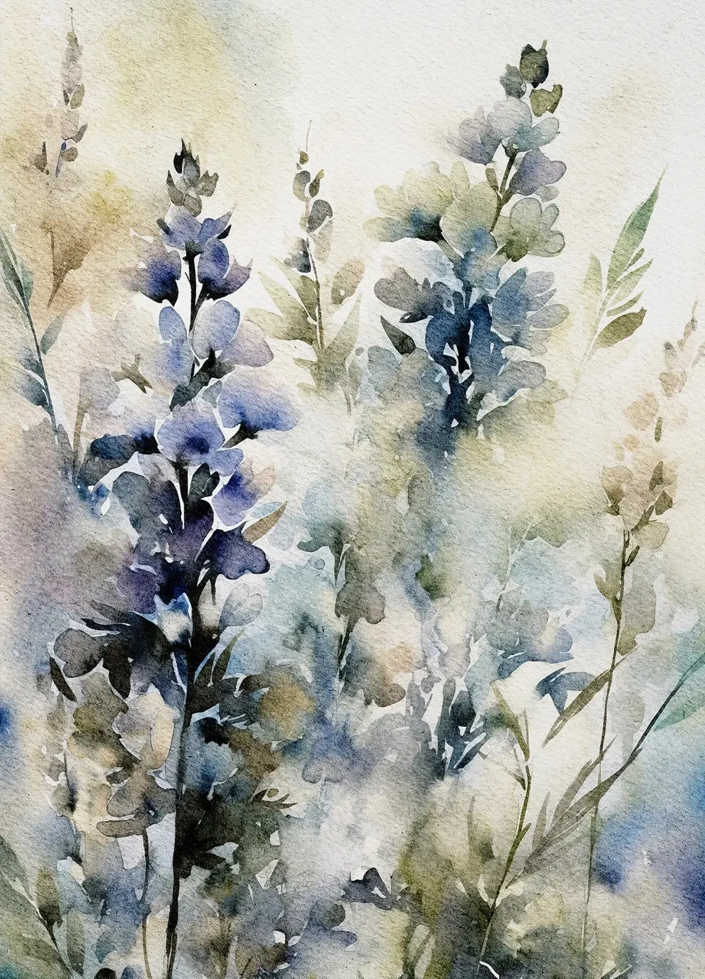 Wildflower Meadow Watercolor Canvas Art - Daisy, Thistle, Forget-Me-Not & Daffodil Wall Decor