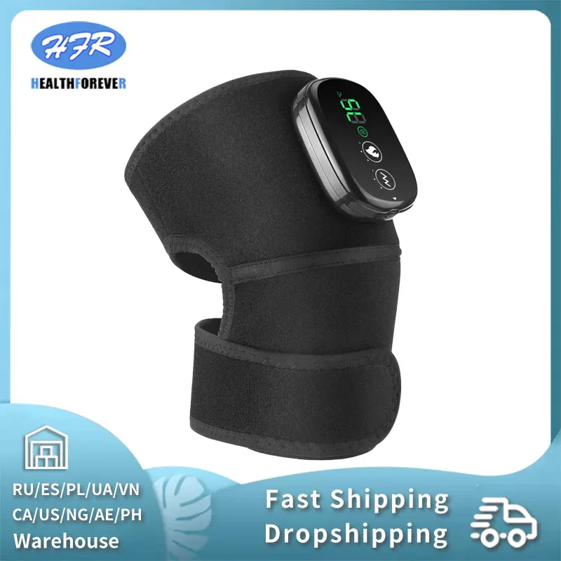 

HFR Brand Heated Knee Massager Rechargeable Heating Knee Warmers Wrap for Knee Stress Relief