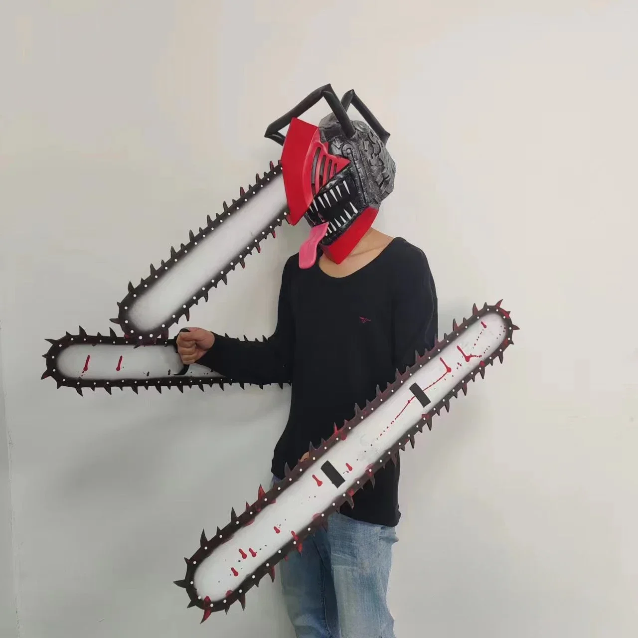 Kettensäge Kopf Abdeckung Erschreckende Maske Elektrische Säge Masken Elektrische Säge Cosplay Kostüm Requisiten Latex Elektrische Säge Kopf Cos Spielzeug – Detail 9