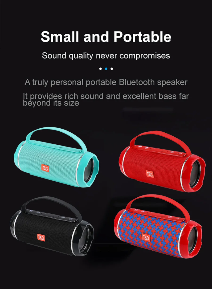 TG116C Wireless Powerful Bluetooth Speaker Box Outdoor Speakers Subwoofer Music Center BoomBox 3D Stereo Radio Smart Mini New