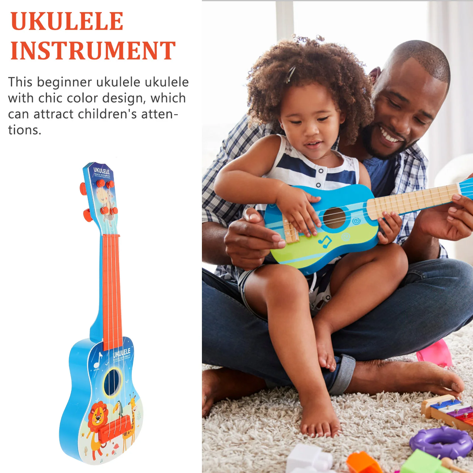 

Dropshipping Children's Guitar Kids' Musical Instruments Plastic Professional Practice Ukulele