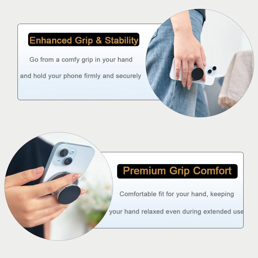 Grippopso Magnetic Cellphone Holder with Hidden Stand and Universal Desktop Mount