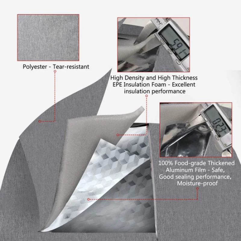 Portable Insulated Lunch Bag Aluminum Foil Rice Bag Meal Pack Ice Pack Waterproof Cooler Lunchbox Handbag Camping Cooler