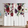 Modern Minimalist Wind Floral Curtains, Green Leaf Curtains,  Light Luxury Style, Home Living Room, Bedroom, Balcony Decor, 3D 2