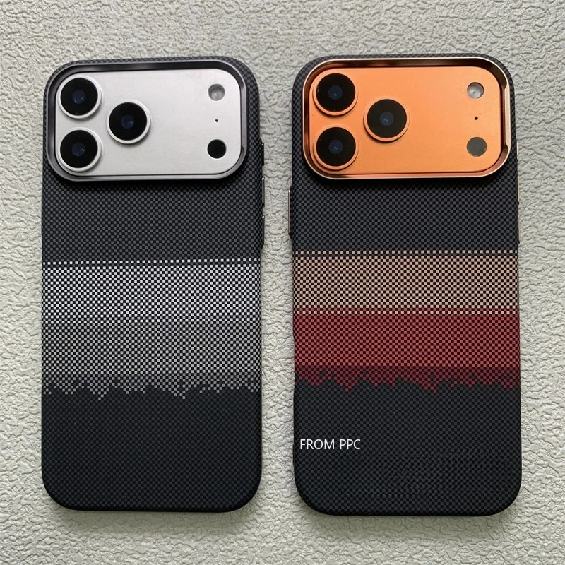 Carbon Fiber Texture Magnetic Phone Cover with Alloy Lens Protection and Enhanced Charging Capabilities