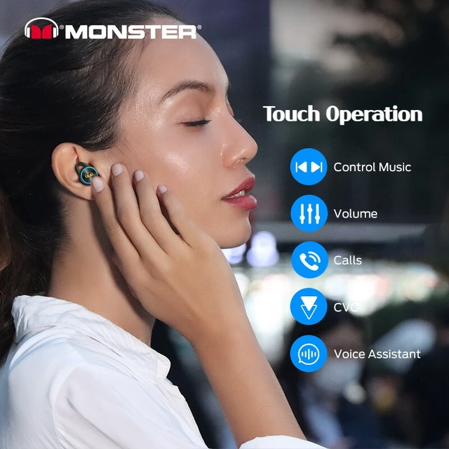 Monster Clarity 101 Plus TWS Wireless Earbuds Sports Bluetooth 5.4 Earphone IPX5 Waterproof HD Call Bluetooth Headphone with Mic 6