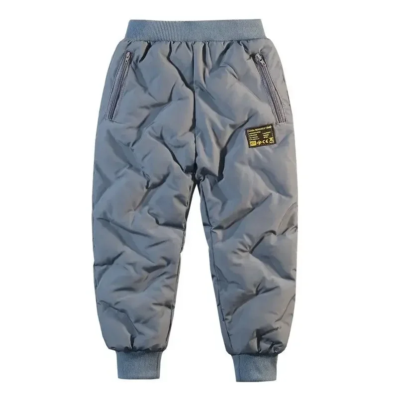Kids Pants Winter Fleece Thick 2-12Y Child Solid Warm Casual Sports for Boys Girls