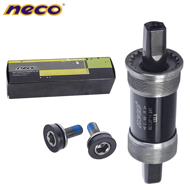 Neco Bike Bottom Bracket Square Hole 68mm Axis BB MTB 110.5 113 115 118 120 121.5 22.5 124.5 Bike Bottom Bracket