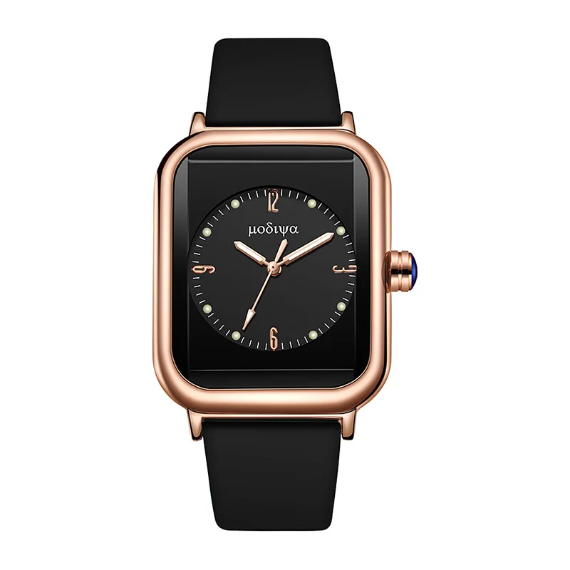 Women Watches Square White Simple Design Ladies Watches Business Silicone Luminous Wristwatch Casual Clock Relogio Feminino 6