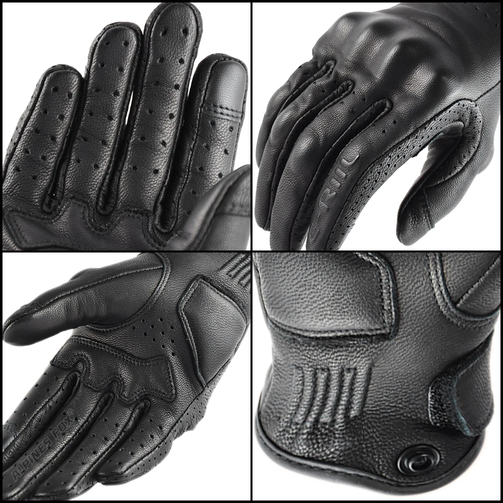 Motorcycle Gloves Leather Motorcycle Gloves Retro Leather Motorcycle Gloves locomotive Guantes Men Women Racing Motorbike Gloves off-road MX MTB DH Cycling All Season Luvas