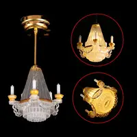 1/6 1/12 Scale Dollhouse Accessories Miniature LED Wall Sconce Lamp, dollhouse table lamp, Battery Operated With ON/OFF Switch 2