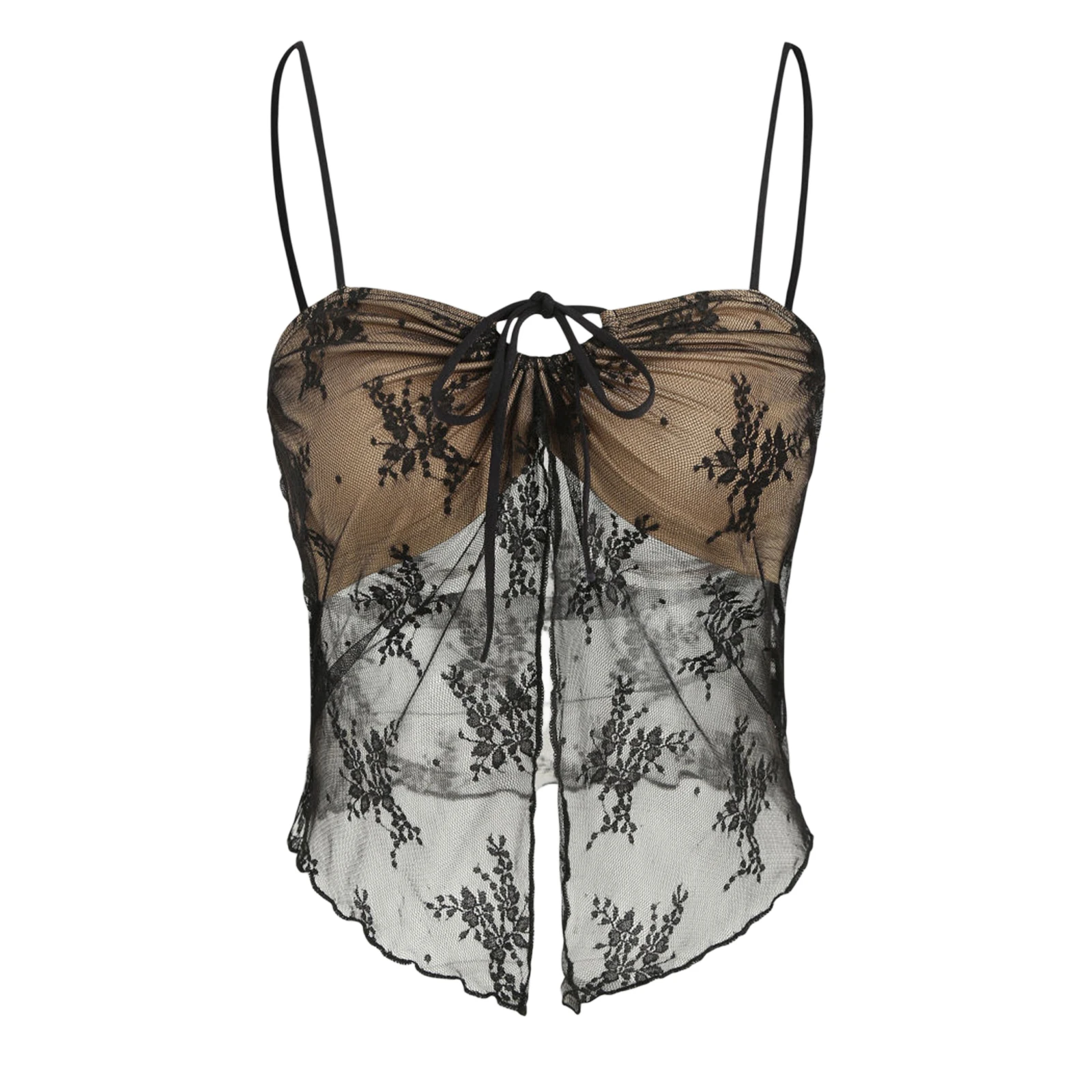 

Women's Summer 2PCS Outfit Sets Sleeveless Split Sling Vest + Long Lace Floral Skirt