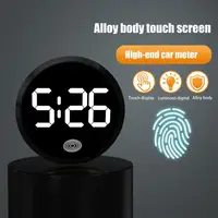 Vehicle Touchable Screen Clock Car Digital Watch Auto Electronic Clocks Alloy Shell Car Electronic Accessories 1
