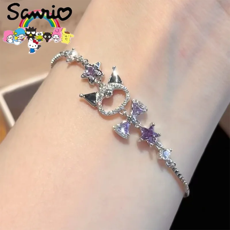 

Sanrio Purple Bracelet Kuromi 2024 New Exquisite Girl Heart High Good and Versatile Best Friend Anime Accessories Bracelet Gift