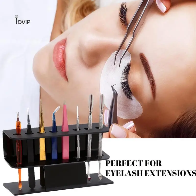 

Acrylic Eyelash Tweezers Storage Holder Stand 8 Holes Convenient Tweezers Stand Shelf Hold Eyelash Extension Tattoo Makeup Tool