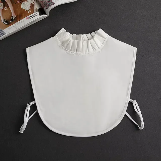 Vintage Lace Front Tie White Detachable Faux Collar