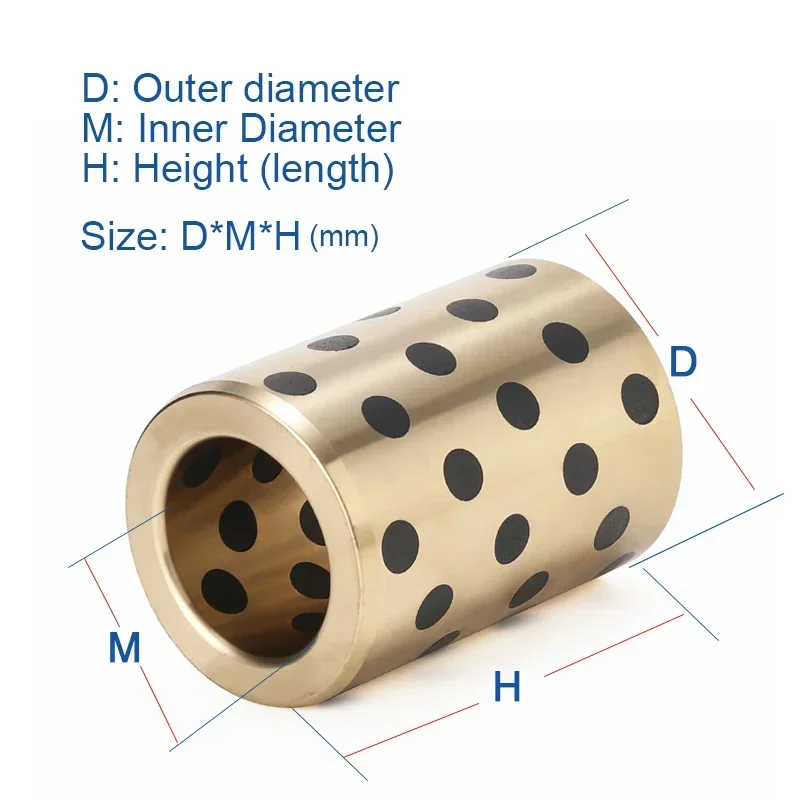 Graphite-Encrusted Brass Self-lubricating Bearing Bushing Linear Bearing Washer Inner Diameter 4/ 5/ 6/ 8/ 10/... 16mm