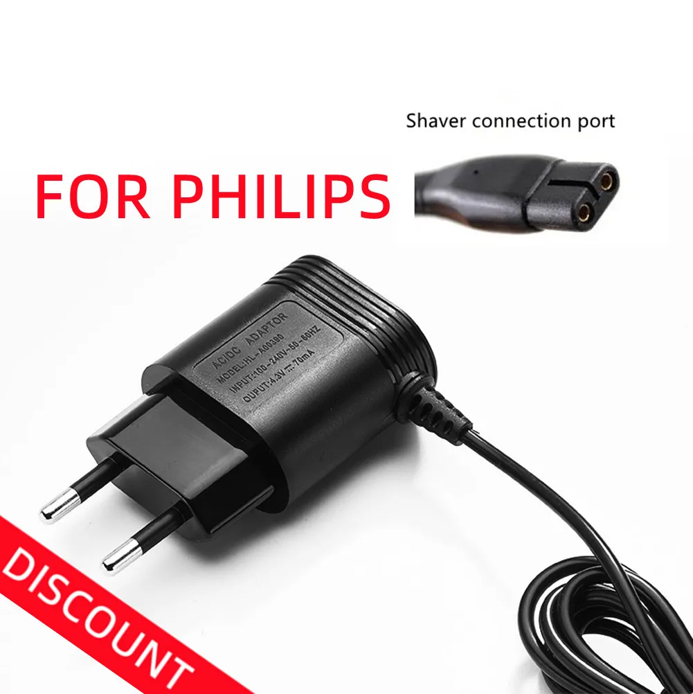 A00390 4.3V 70mA EU Plug AC Power Adapter Charger for Philips Electric Shaver BT405 BT405/16 BT3206/14 QT4005 MG3710 MG3711 a00390 4 3v eu us wall plug ac power adapter charger for philips electric shaver mg3748 mg3757 qg3322 qg3335 qg3340 16 qg410