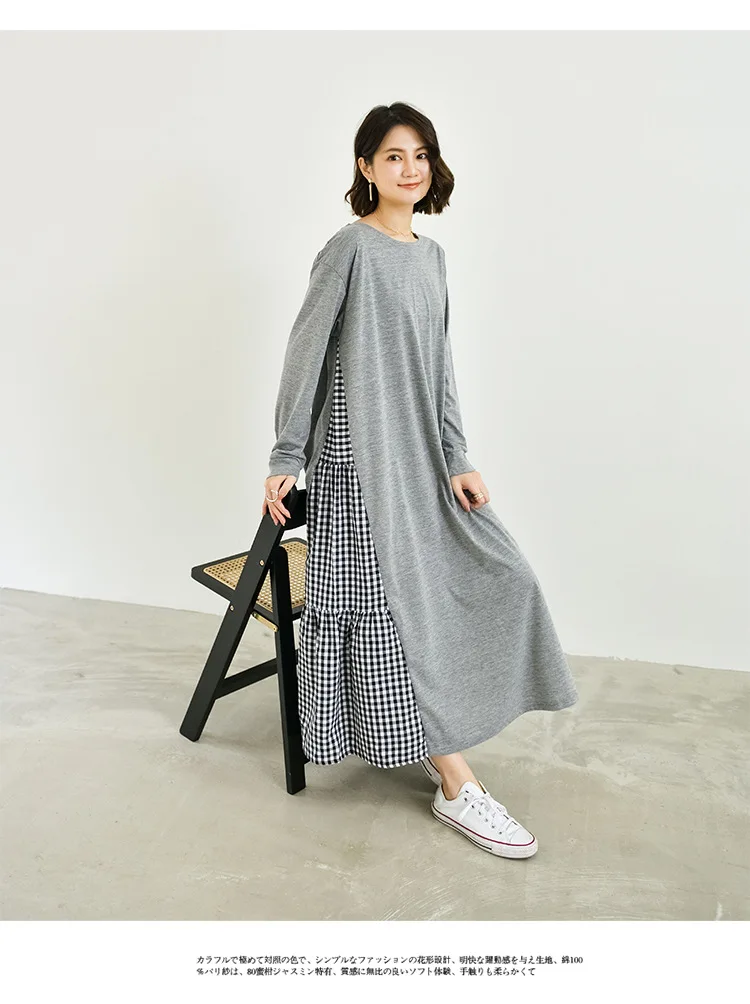 Fdfklak Neue Baumwolle Nachthemden Frauen Plaid Langarm Frühling Nacht Kleid Lose Nachtwäsche Mode Nachtwäsche Vestido Feminino – Detail 8