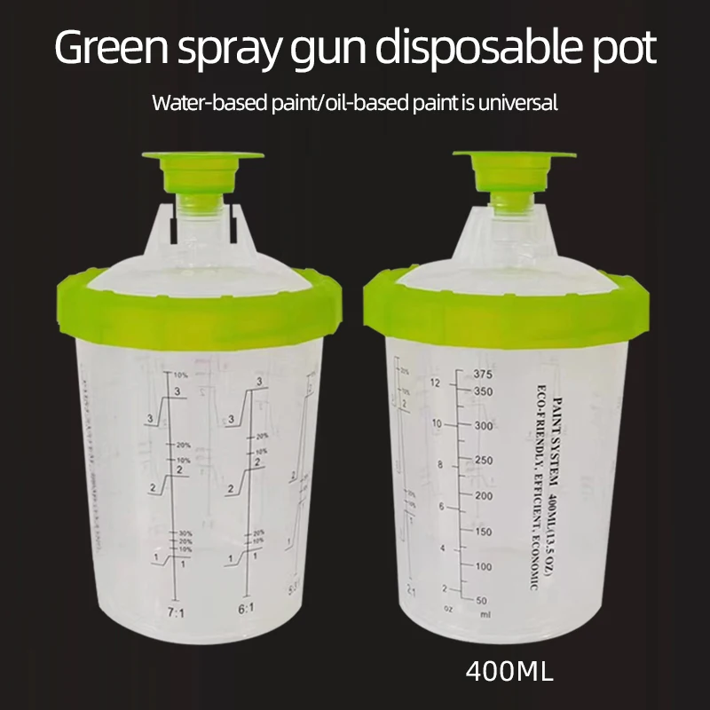 400ml Spray Gun Cup 50 Inner Cups Automotive Paint Mixing And Mixing Cup Free Cleaning Disposable Measuring Cup 600ml plastic mixing cup set 50 pcs clean free disposable cups liners airbrush graduated cup spray paint gun scale measuring cup