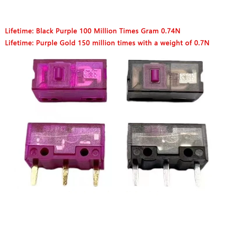1 Pezzo Mouse Micro Switch Viola Oro Rosa Dot 150 Milioni 150 M Nero Micro Interruttori Trasparenti 100M Click Lifetime