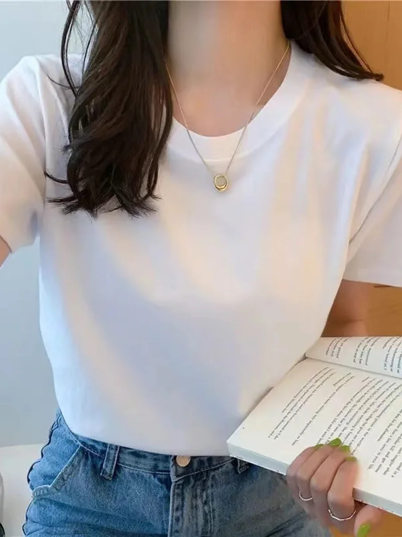 Solid Women Short Sleeve T Shirt 1