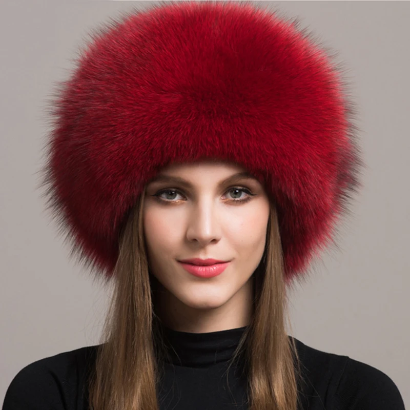 Winter Russian Natural Real Fox Fur Hat 2025 Women Warm Genuine Real Fox Fur Cap winter hat,fur hat