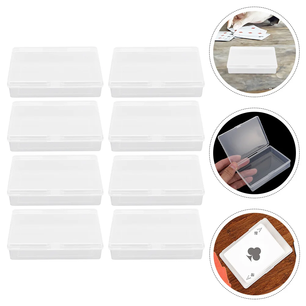 

8 Pcs Storage Box Empty Poker Boxes Cards Case Jewelry Organizers Plastic Clear Small Beads Cases with Lid