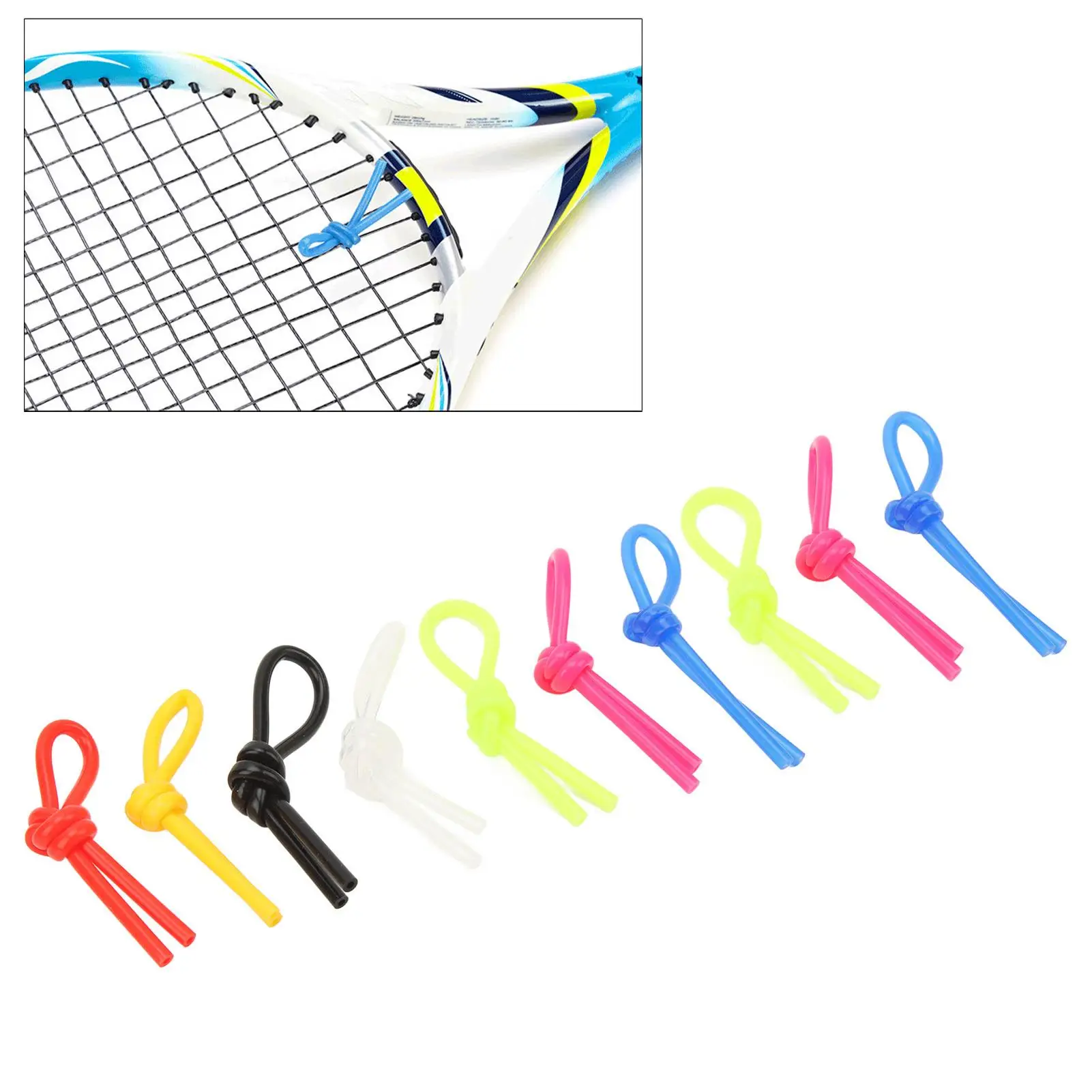 Flexible Silicone Tennis Racket Damper Knot-Vibrant Colors, Easy to Use, Safe & Comfortable Vibration Dampener