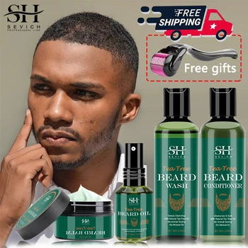 Olio per la crescita della barba da uomo 100% naturale per la crescita della barba, shampoo nutriente per la crescita dei capelli essenziale, idratante, balsamo per la barba levigante