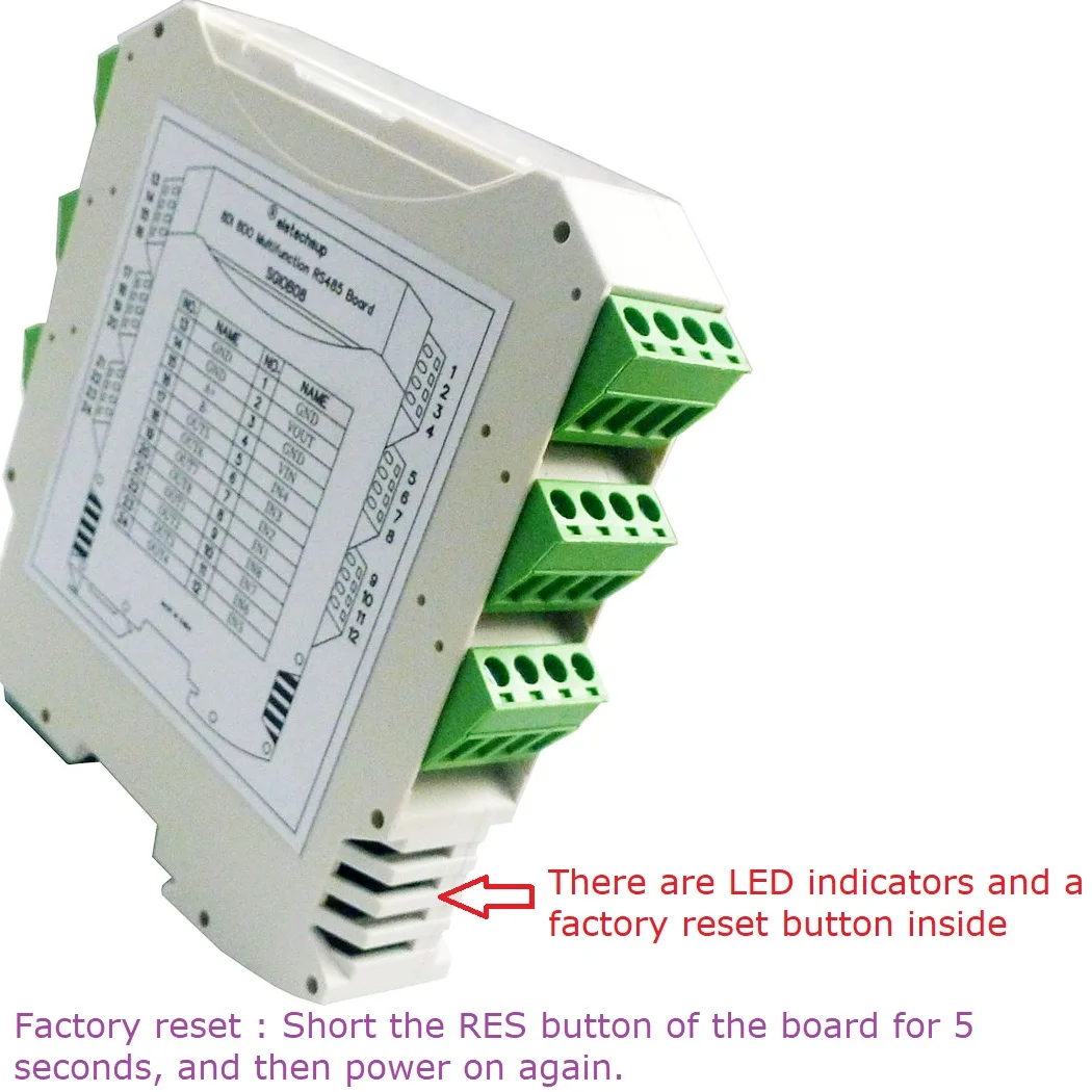 PLC 산업용 장비 계전기용 초박형 안전 장벽 모듈, RS485 IO 8DI-8DO 절연 디지털 입력 출력, MODBUS RTU