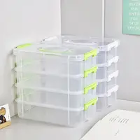 1Pcs Drawer Table Desk Storage Organizer 4 Layers Transparent Makeup Organizer Box Plastic School Office Jewelry Container Bins 4