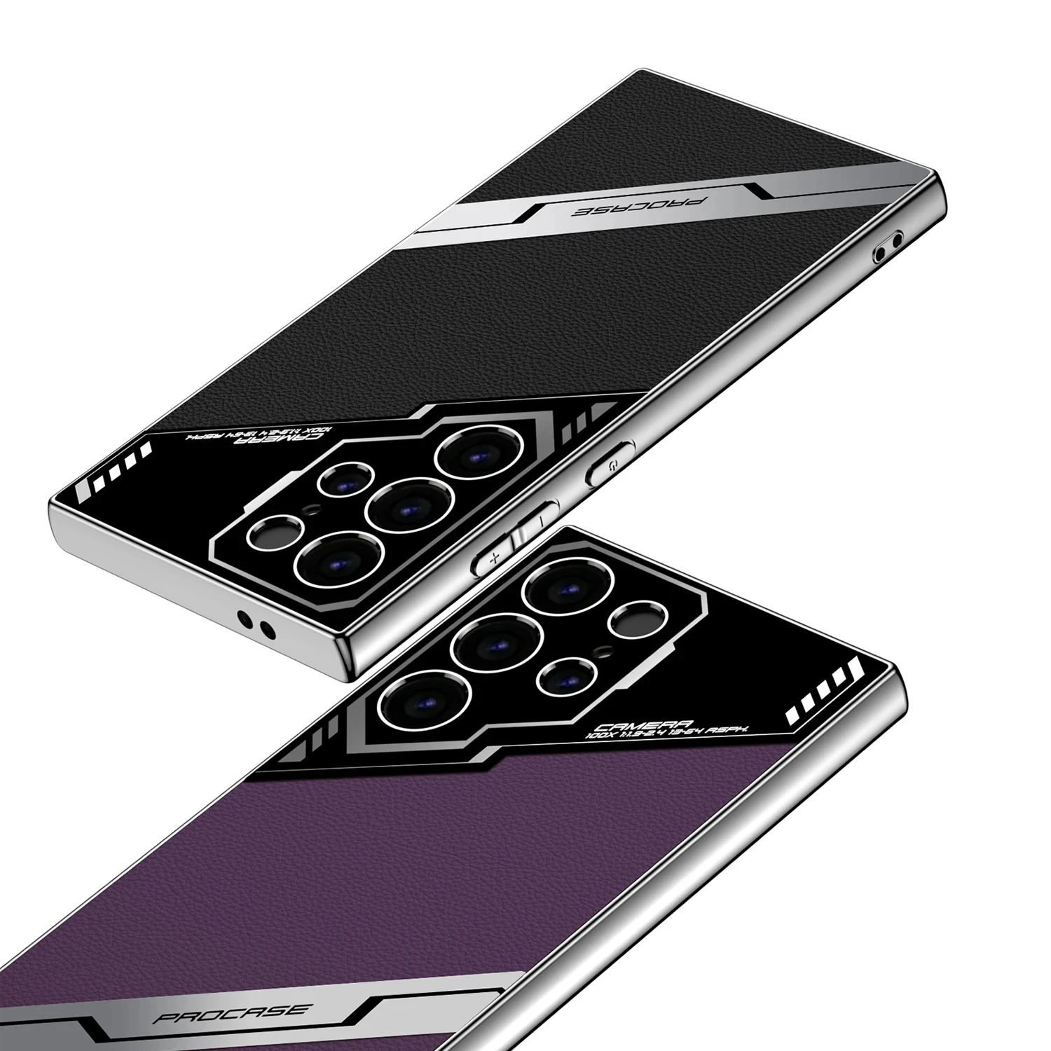 Premium Electroplated PU Leather Phone Case with Camera Protection