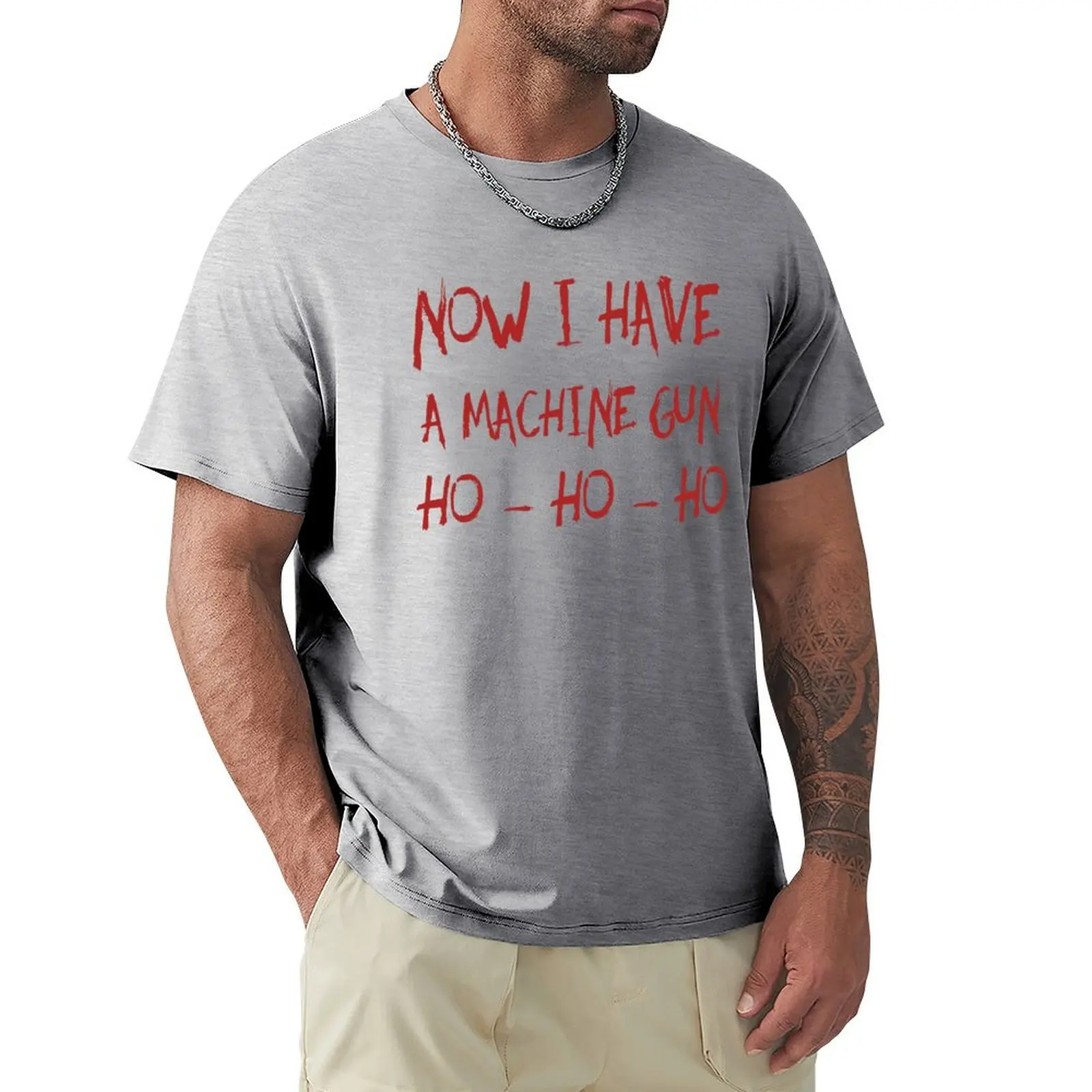 

oh machine gun T-shirt quick-drying tops mens plain t shirts