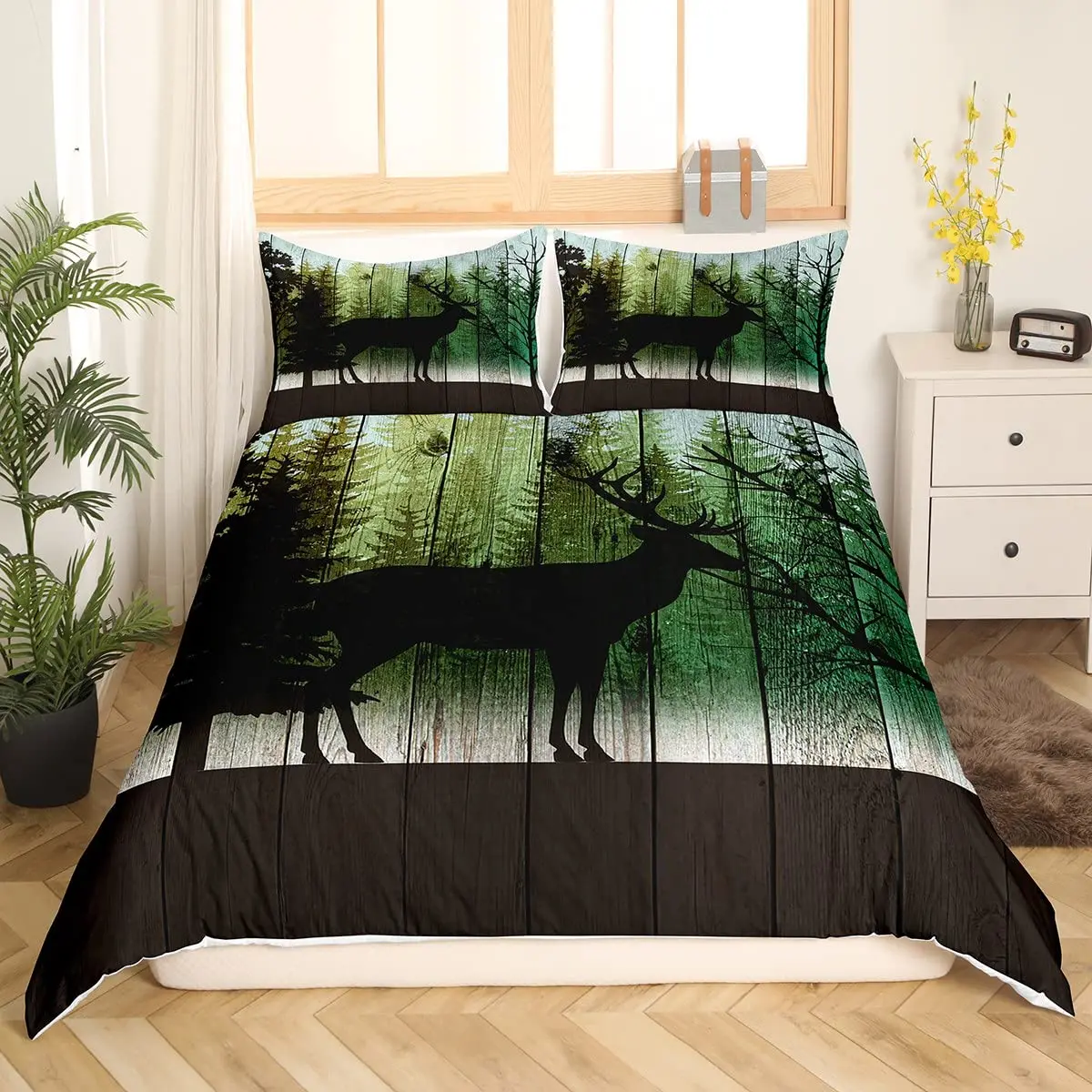 Camping Bedding Set Twin King Full Size for Teens Adult Duvet Cover Happy Camping Comforter Cover 3 Pieces with 2 Pillowcase 4