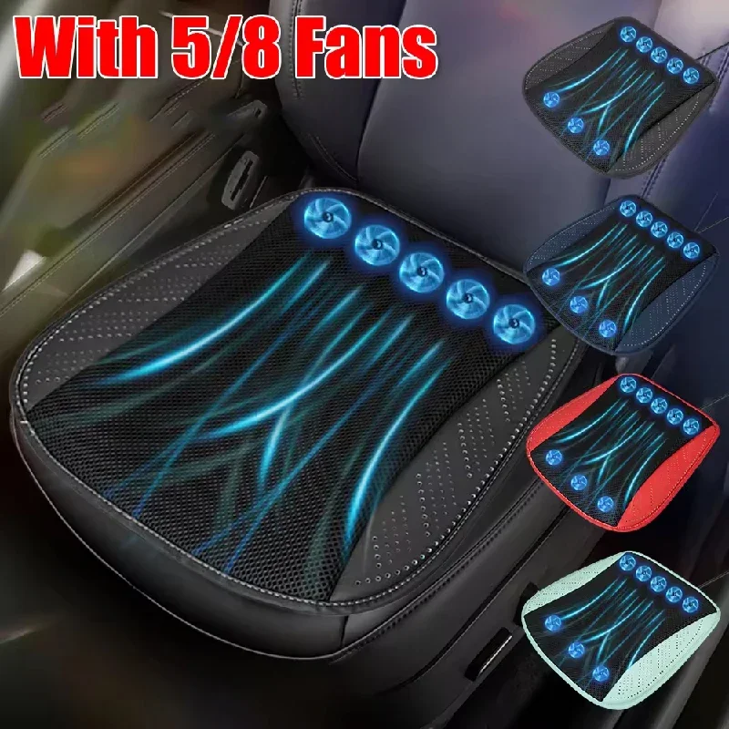 Breathable Car Seat Cooling Pad with USB Fan for Summer
