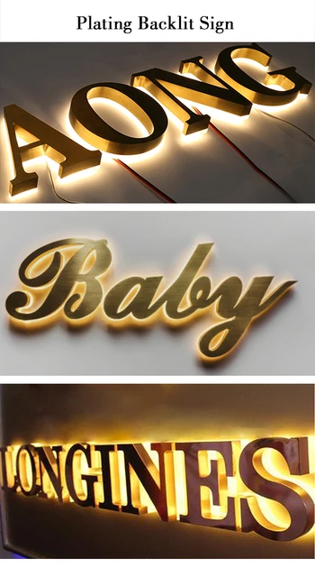 Letrero de construcción con letras luminosas, decoración de pared con  logotipo, Canal retroiluminado, letras 3D, tablero de acero inoxidable -  AliExpress