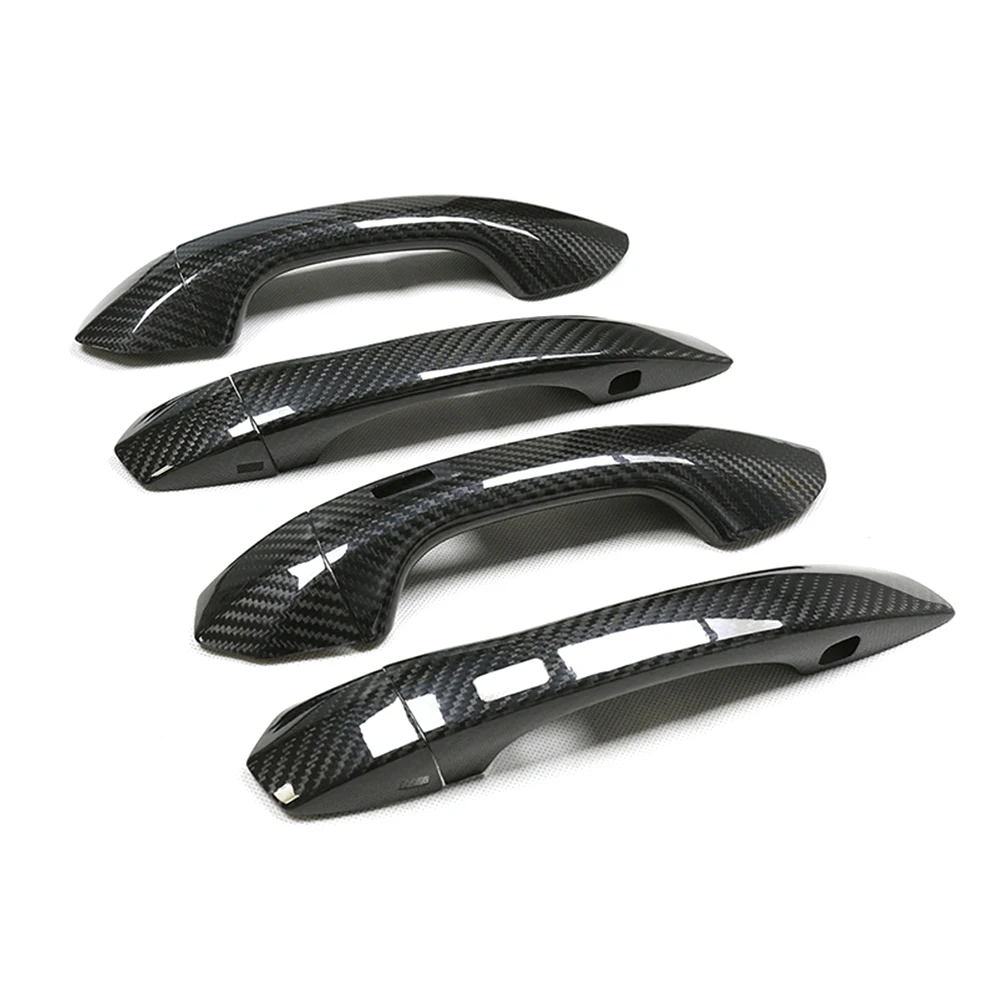 

Car Exterior Doors Handle Cover Trim for Audi A6 C8 S6 RS6 Q6 E-Tron Carbon Fiber with Auxiliary Hole Door Handle