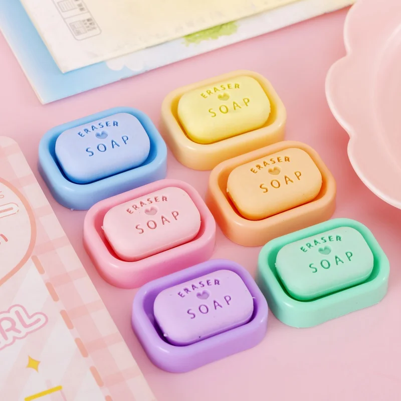 Kawaii Eraser Simulation Soap Eraser Fun Stationery For Students Aesthetic Stationery Kawaii Products Back To School pencil eraser