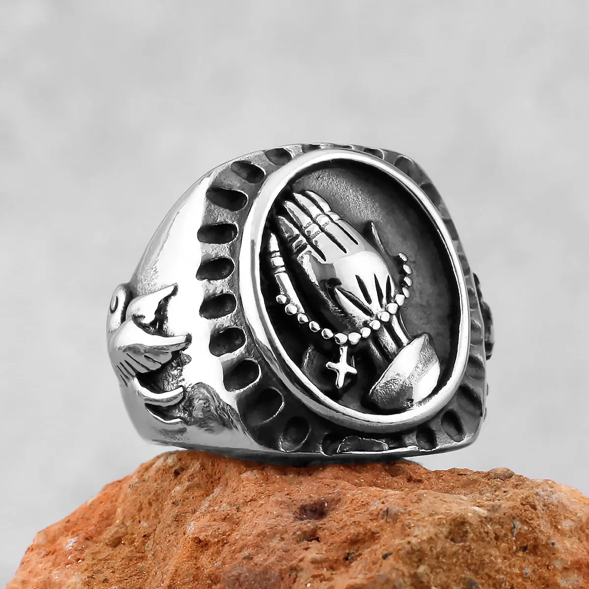 VintageChristPrayerSignetRingMenMaleCrowCross316LStainlessSteelBikerRingFashionLuckyRingsGiftforManWholesale-AliExpress36