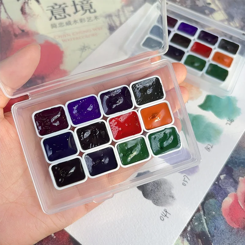 Daniel Smith Granulating Watercolor Set-12x1ml Sedimentary Tubes in Travel-Friendly Case for Outdoor & Studio Art Supplies