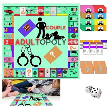 Portable Funny Adultopoly Board Game Couple Date Night Interactive Relationship Card Game Valentines Gifts for Him Her Party Toy