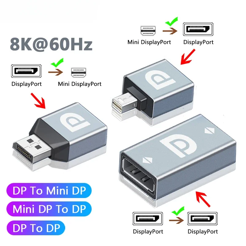 8K4KDisplayportToMiniDisplayportAdapterMiniDPtoDPAdapterForProjectorPCTVMacbookProAirMonitorConverter