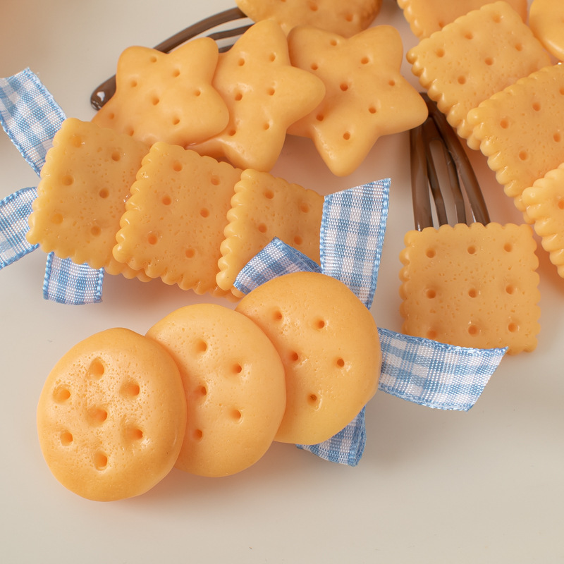 Cute Baking Biscuit Hair Clip Girl Bow Korean Edition Fun Simulation Hair Accessories Wholesale