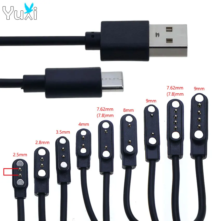 YuXi 1 Piece For Smart Watch Juicer Beauty Device Magnetic USB Type-C Dock Charger 2pin 4pin Charging Cable Adapter Power Cord