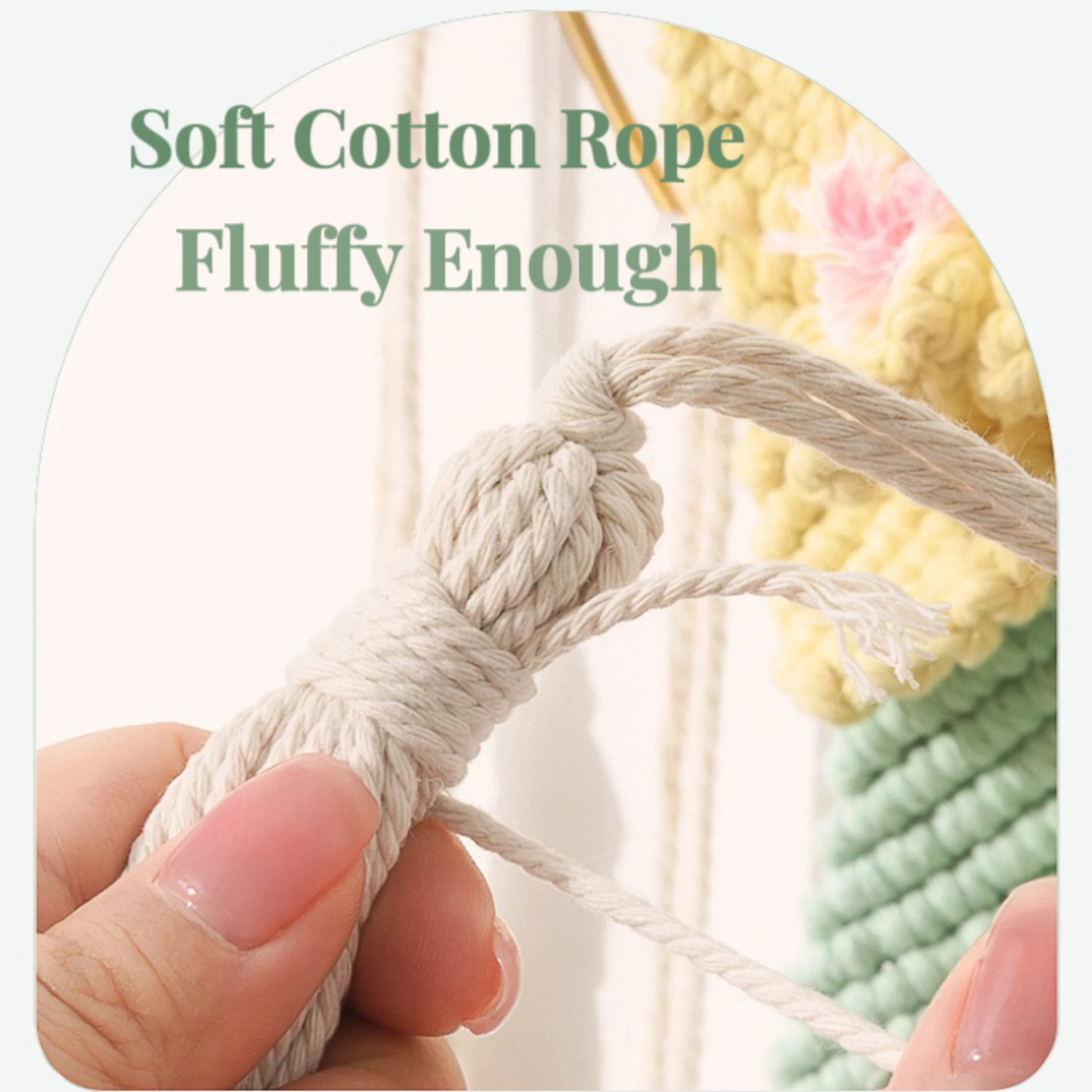 여러 가지 빛깔의 마카롱 코튼 로프, 수공품용 다채로운 실, DIY 재료, 방 벽걸이 장식, 3mm, 10m