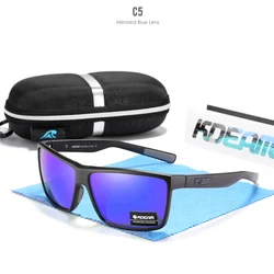 Enhanced Scratch-Resistant Polarized Sunglasses with 100% UV Protection and Spring Hinges (C5 Mirrored blue)