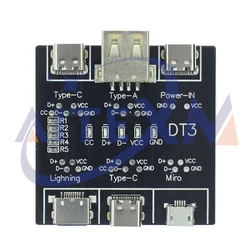 Universal Type - C & Micro USB Data Cable Tester - Short Circuit & Connectivity Diagnostic Tool (DT3 Detection Board)