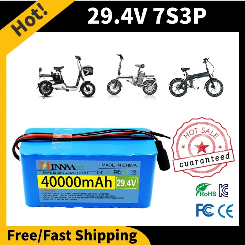 

24V 100Ah 7S3P 18650 Li-ion Battery Pack 29.4V 100000mAh Electric Bicycle Moped /Electric/Lithium Ion Battery Pack 2A Charger